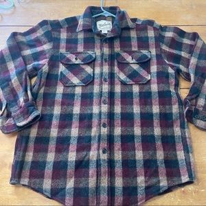 Vintage Woolrich Flannel Button Up Shirt Size Large Thick Wool